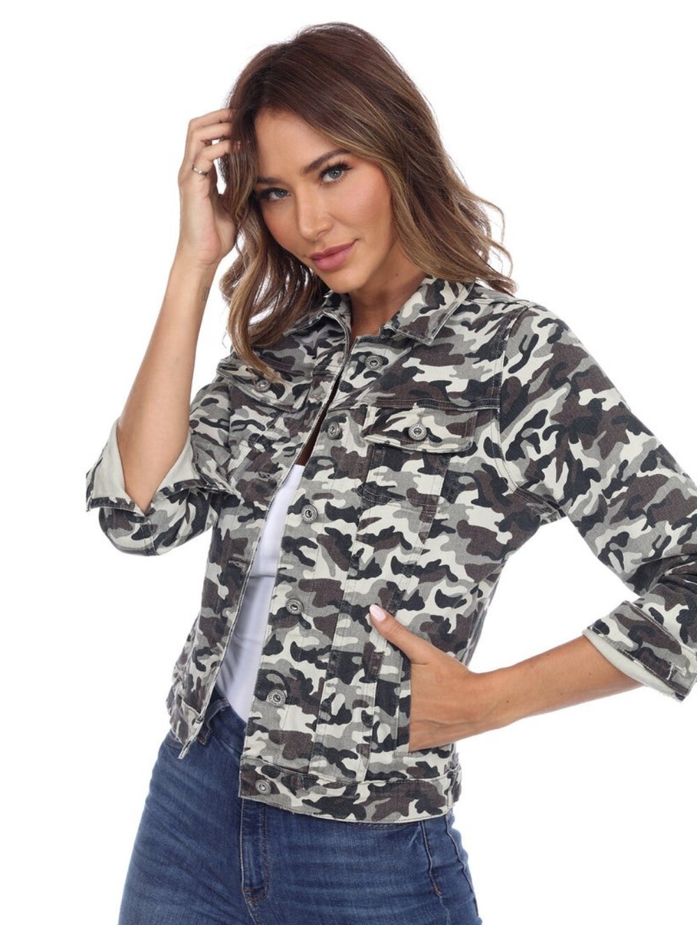 WHITE MARK Jean Jacket